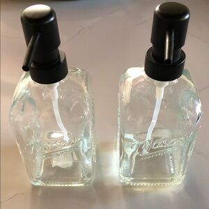 Mason Clear Glass Soap Dispensers with Black Pumps